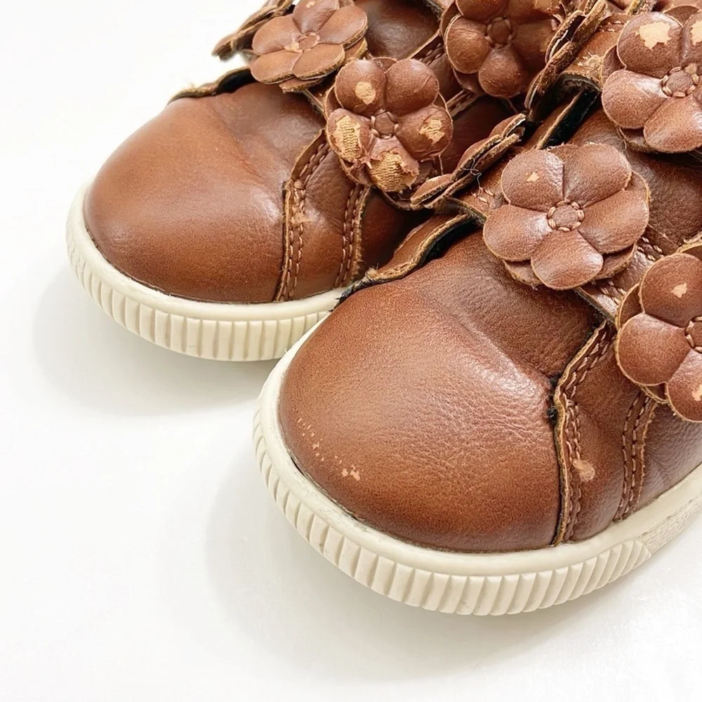 Carter's toddler girls brown floral sneakers
